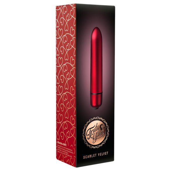 Scarlet Velvet - mini vibrator u obliku ruža - 10 funkcija - crveni