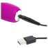 Happyrabbit Realistic Slim - Punjivi vibrator sa stimulacijom klitorisa (ljubičasti)