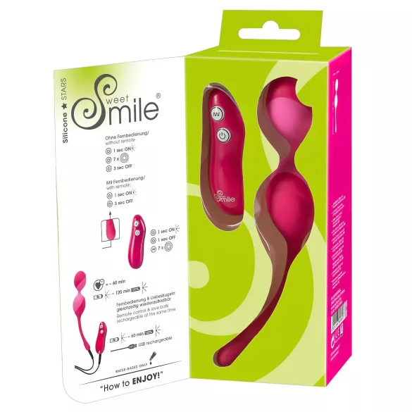 SMILE - Vibracijsko jaje na daljinsko upravljanje - 82g - roza
