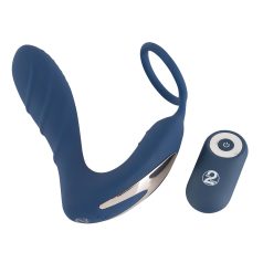 You2Toys - analni vibrator s prstenom za penis - plava