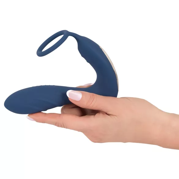You2Toys - analni vibrator s prstenom za penis - plava