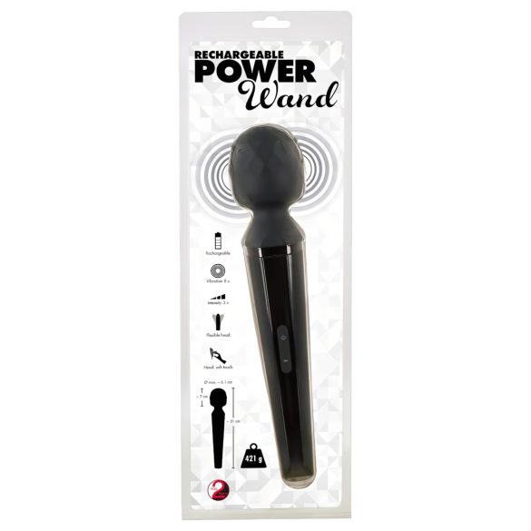 You2Toys Power Wand - akumulatorski masažer vibrator (crni)