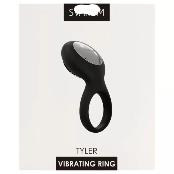 Svakom Tyler - penisni prsten s vibracijom - vodootporan, punjiv, crni