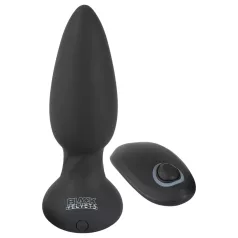   Black Velvets - analni vibrator s rotirajućim perlicama - crni