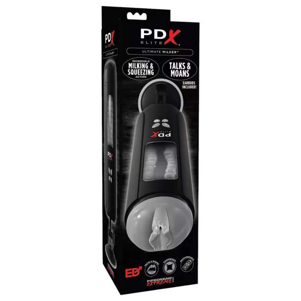 PDX Ultimate Milker - masturbator sa sisanjem i vibracijom - crni