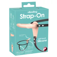 You2Toys - strap-on vibrator s remenom - punjivi - natur