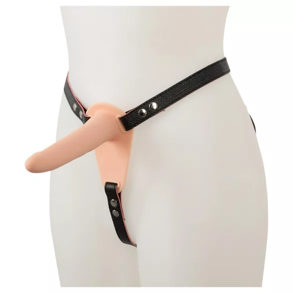 You2Toys - strap-on vibrator s remenom - punjivi - natur