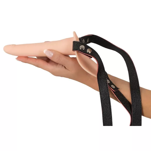 You2Toys - strap-on vibrator s remenom - punjivi - natur