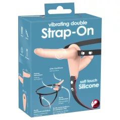   You2Toys - Strap-On - nadostrani dvostruki vibrator (u boji kože)