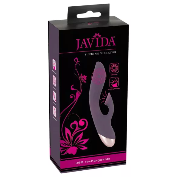 Javida - vodootporni vibrator s usisavačem za klitoris - ljubičasta