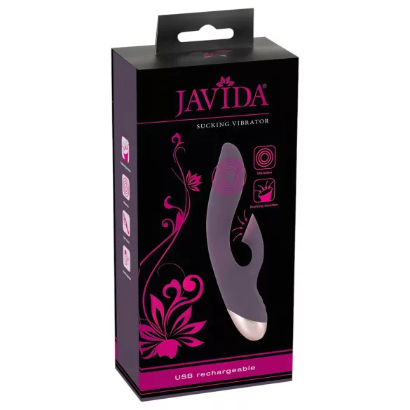 Javida - vodootporni vibrator s usisavačem za klitoris - ljubičasta
