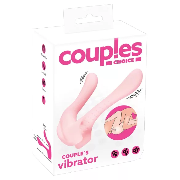 Couples Choice - vibrator za parove s 2 motora - silikon - roza