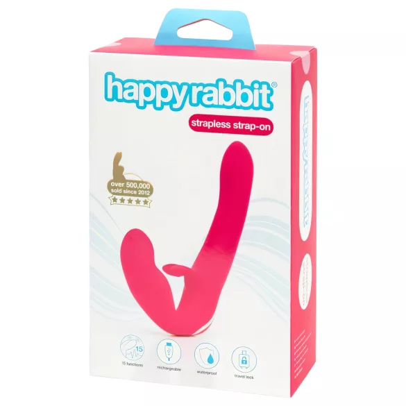 Happyrabbit - Strapless strap-on vibrator - s vibratorom - silikon ružičasti