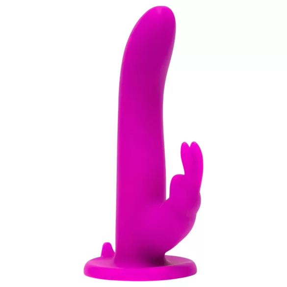 Happyrabbit - strap-on vibrator s zečićem - silikon ljubičasta