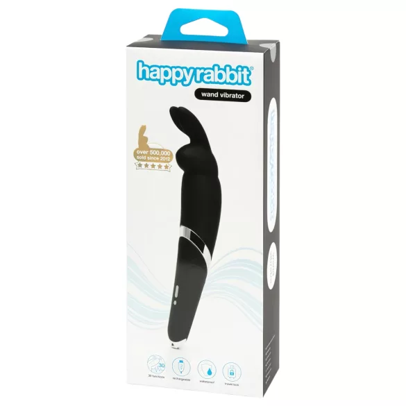 Happyrabbit - masažer vibrator s baterijom - crni