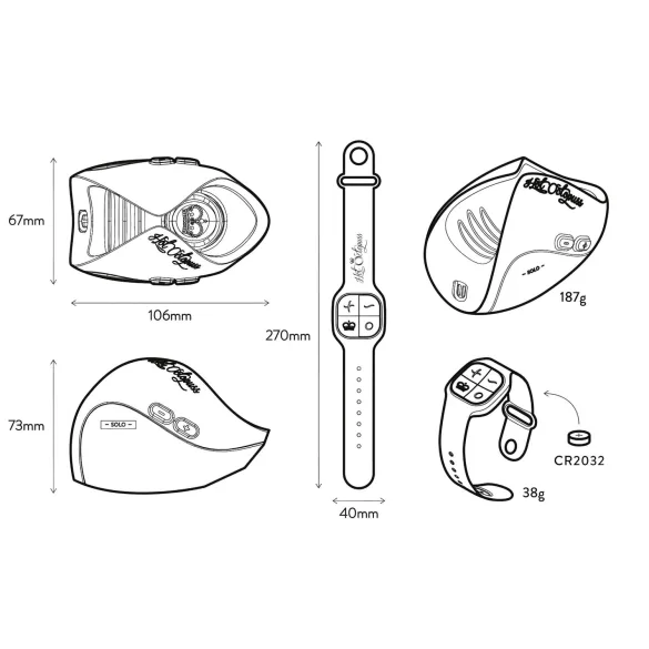 Hot Octopuss - muški masturbator na daljinsko upravljanje - crni