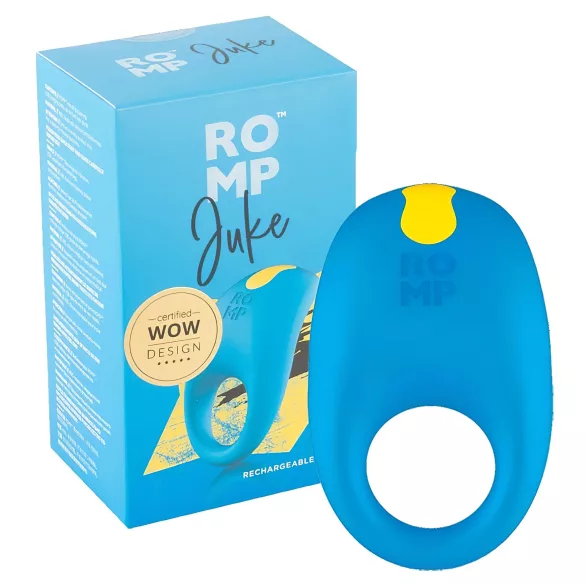 ROMP Juke - vodootporni vibrirajući prsten za penis - plavi