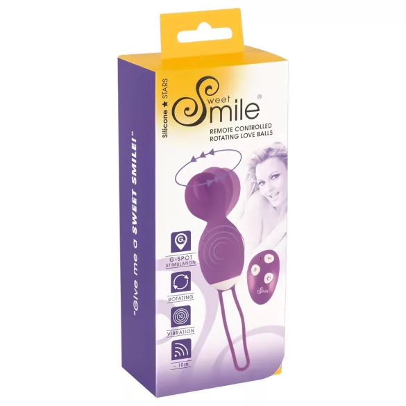 SMILE - Vibracijsko jaje s rotacijom - ljubičasta