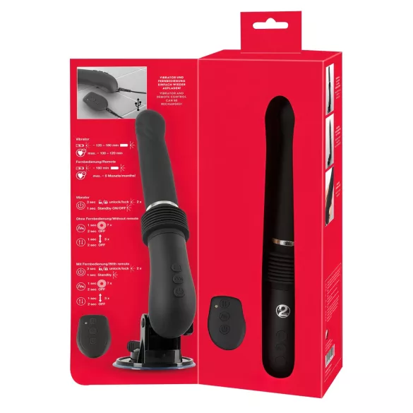 You2Toys - vibrirajuća seks mašina na baterije s daljinskim upravljačem - crna