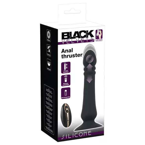 Black Velvets - akumulatorski, potisni analni vibrator (crni)