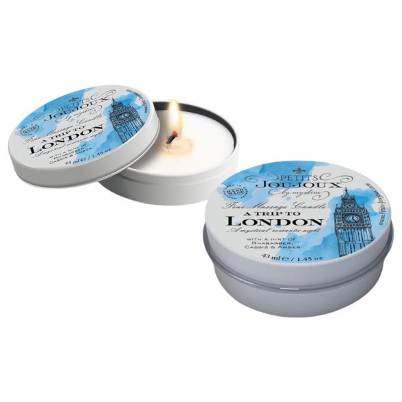 Petits Joujoux London - masažna svijeća - rabarbara-jantar - 43 ml
