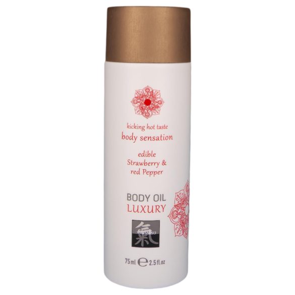 Shiatsu luksuz - jestivo ulje za masažu - jagoda-crveni papar (75ml)