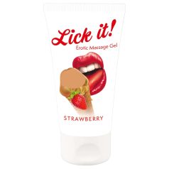   Lick it! - jestivi lubrikant i masažna krema 2u1 - jagoda 50ml
