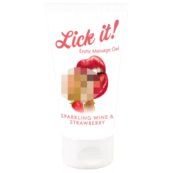 Lick it! - jestivi lubrikant 2u1 - okus jagode i šampanjca - 50ml