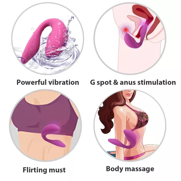 Cotoxo Cupid 2 - vibrator za parove s daljinskim upravljačem - ljubičasta