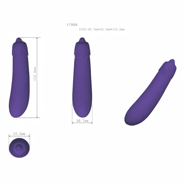 Lonely - vibrator u obliku patlidžana - silikon - ljubičasta