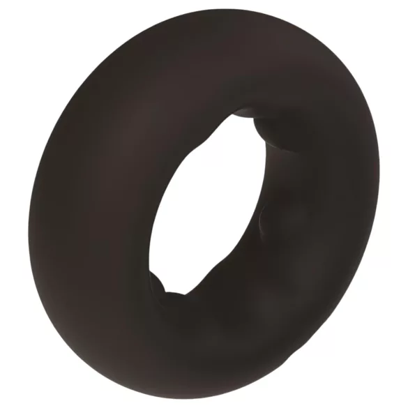 Pulselock Cocktura - točkasti silikonski prsten za penis (crni) - 27 mm
