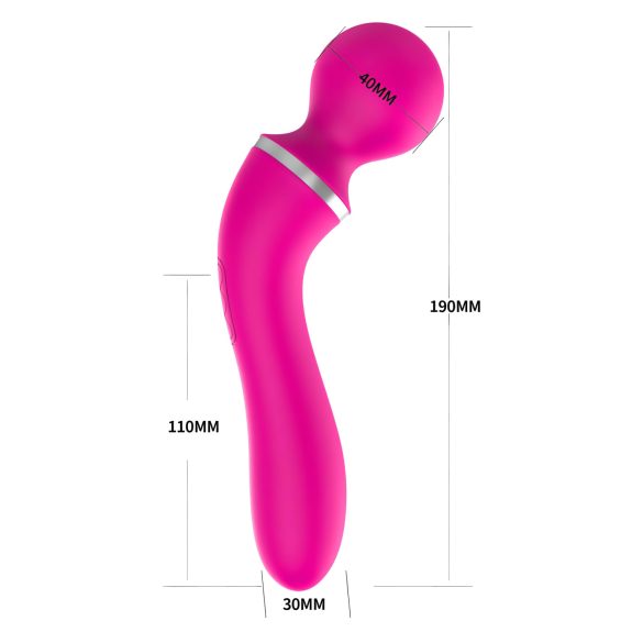 Lonely - 2u1 masažer i G-točka vibrator s 3 nastavka - rozi