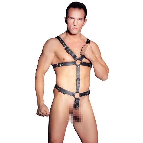 ZADO - muški kožni body harness - crna - S-L