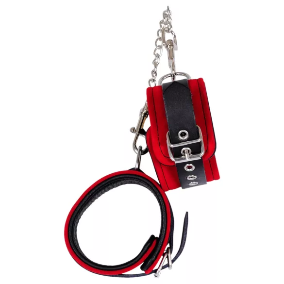 ZADO - kožne lisice za gležnjeve (crvene)