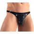 Svenjoyment - muška tanga s kristalima (crna) - XL