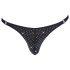 Svenjoyment - muška tanga s kristalima (crna) - XL