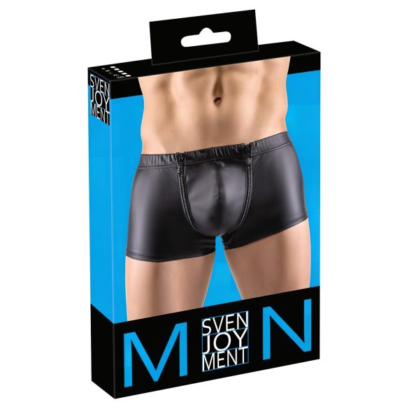 Svenjoyment - mat bokserice s patentnim zatvaračem i ukrasnim kamenčićima (crne)