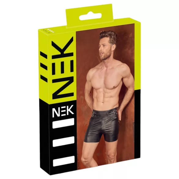NEK - muške bokserice s metalnom kopčom - produžene - crne - L