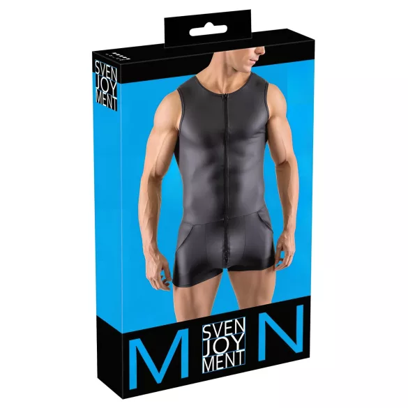 Svenjoyment - bezrukavni, kratki muški kombinezon (crni) - L