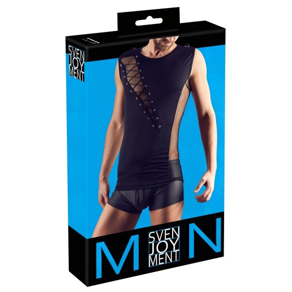 Svenjoyment - muška crna majica s vezicama