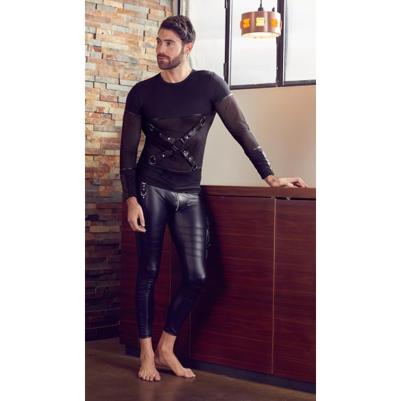 NEK - dugorukavni muški top s križnim trakama (crna) - XL