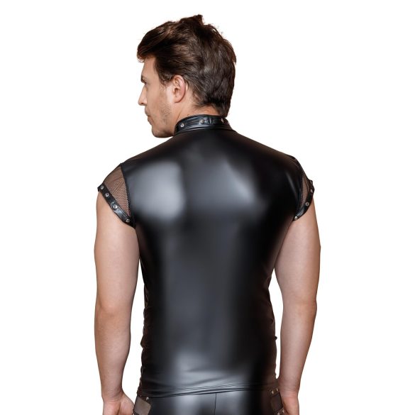 NEK - muška majica s zakovicama, mrežasti detalji (crna)