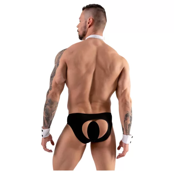 Svenjoyment - muški tanga kostim konobara - crno-bijeli set - L