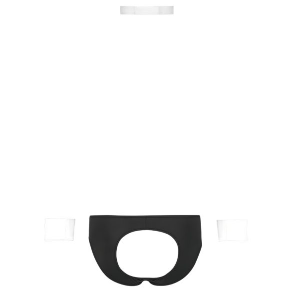 Svenjoyment - muški tanga kostim konobara - crno-bijeli set - XL