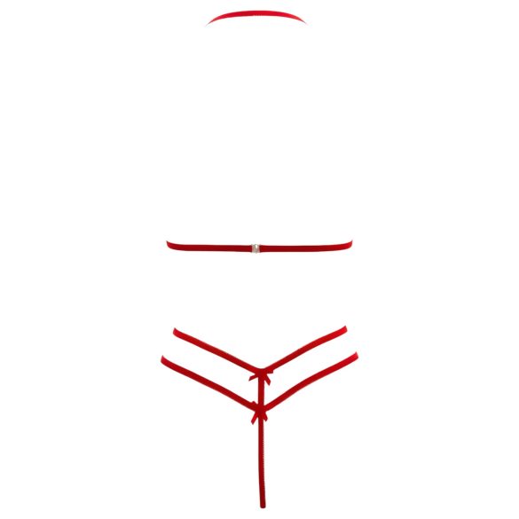 Cottelli - otvoreni čipkasti grudnjak set - crvena - M