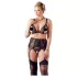 Cottelli Plus Size - set čipkanog donjeg rublja - crna - XXXXL