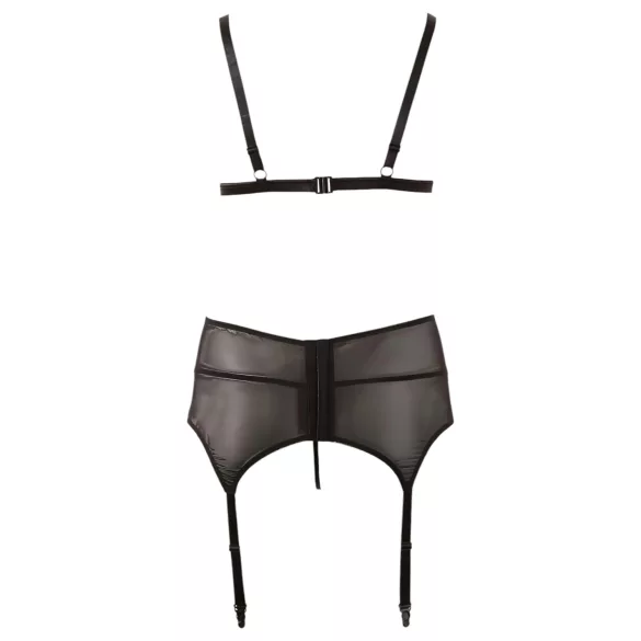 Cottelli Plus Size - set čipkanog donjeg rublja - crna - XXXXL