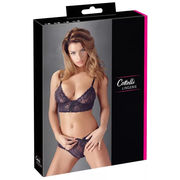 Cottelli - Čipkasti komplet grudnjaka s cvjetnim uzorkom - ljubičasta - L