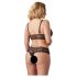 Cottelli Plus Size - čipkasti grudnjak set (crno) - XXL