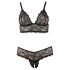 Cottelli Plus Size - čipkasti grudnjak set (crno) - XXL